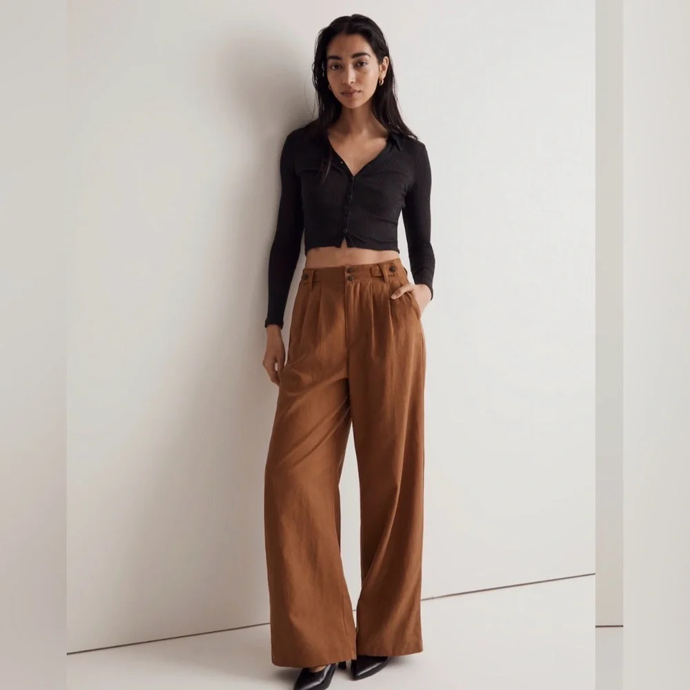Madewell The Harlow Wide-leg Pant | Color: Acorn | Size 2 - Picture 2 of 12